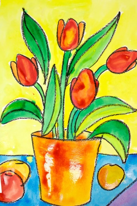 watercolor tulips idea pin